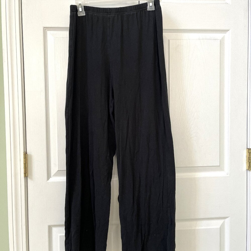 LADIES SIZE M VICTORIA'S SECRET BLACK ELASTIC WAIST WIDE LEG PANTS